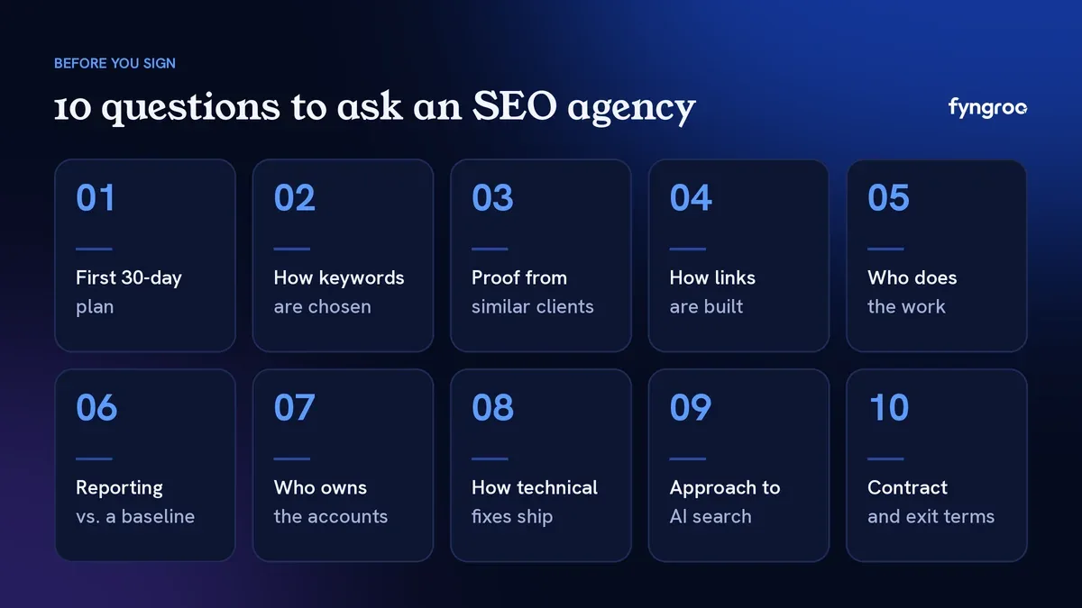 Qestions to ask your seo agency